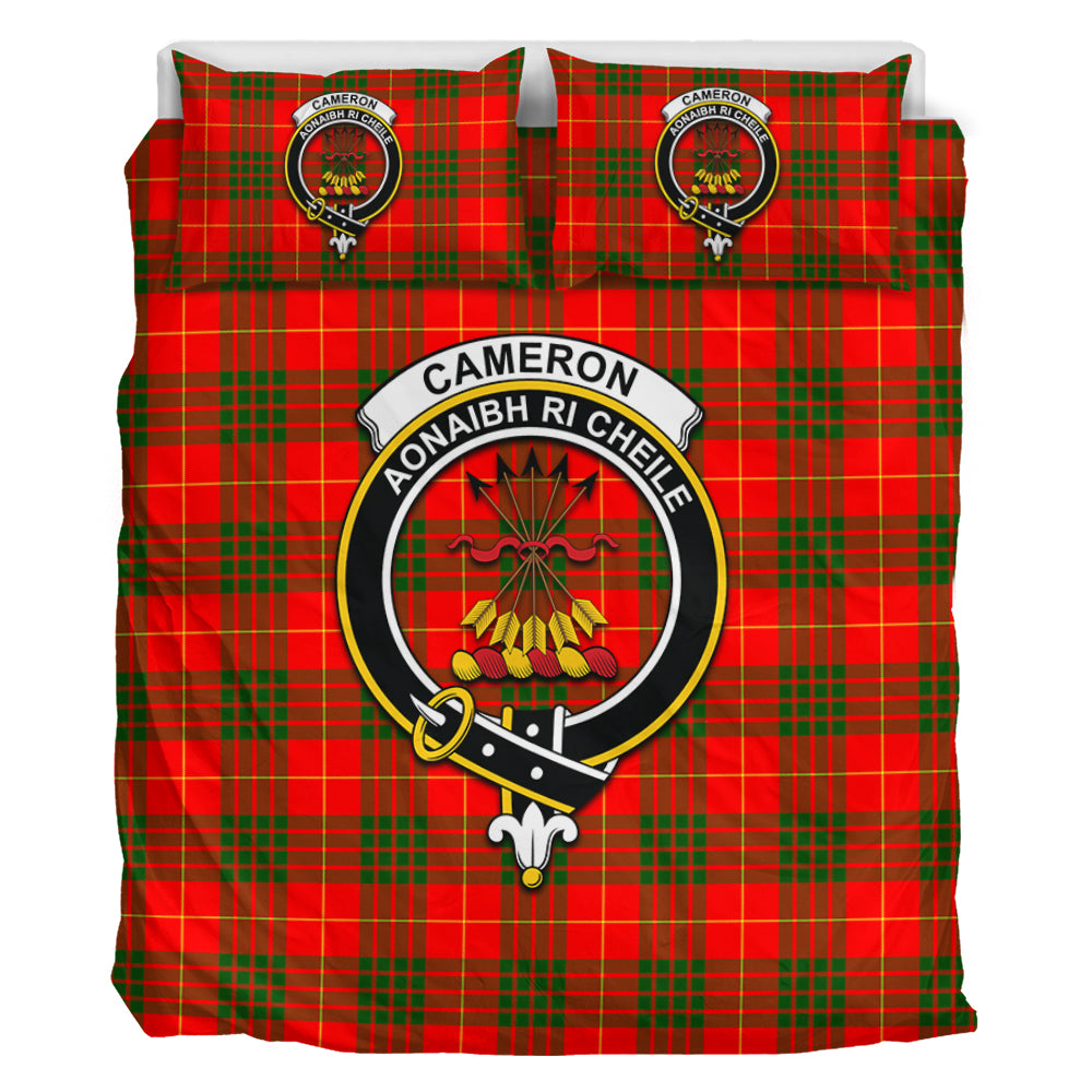 Cameron Modern Tartan Bedding Set with Family Crest - Tartan Vibes Clothing