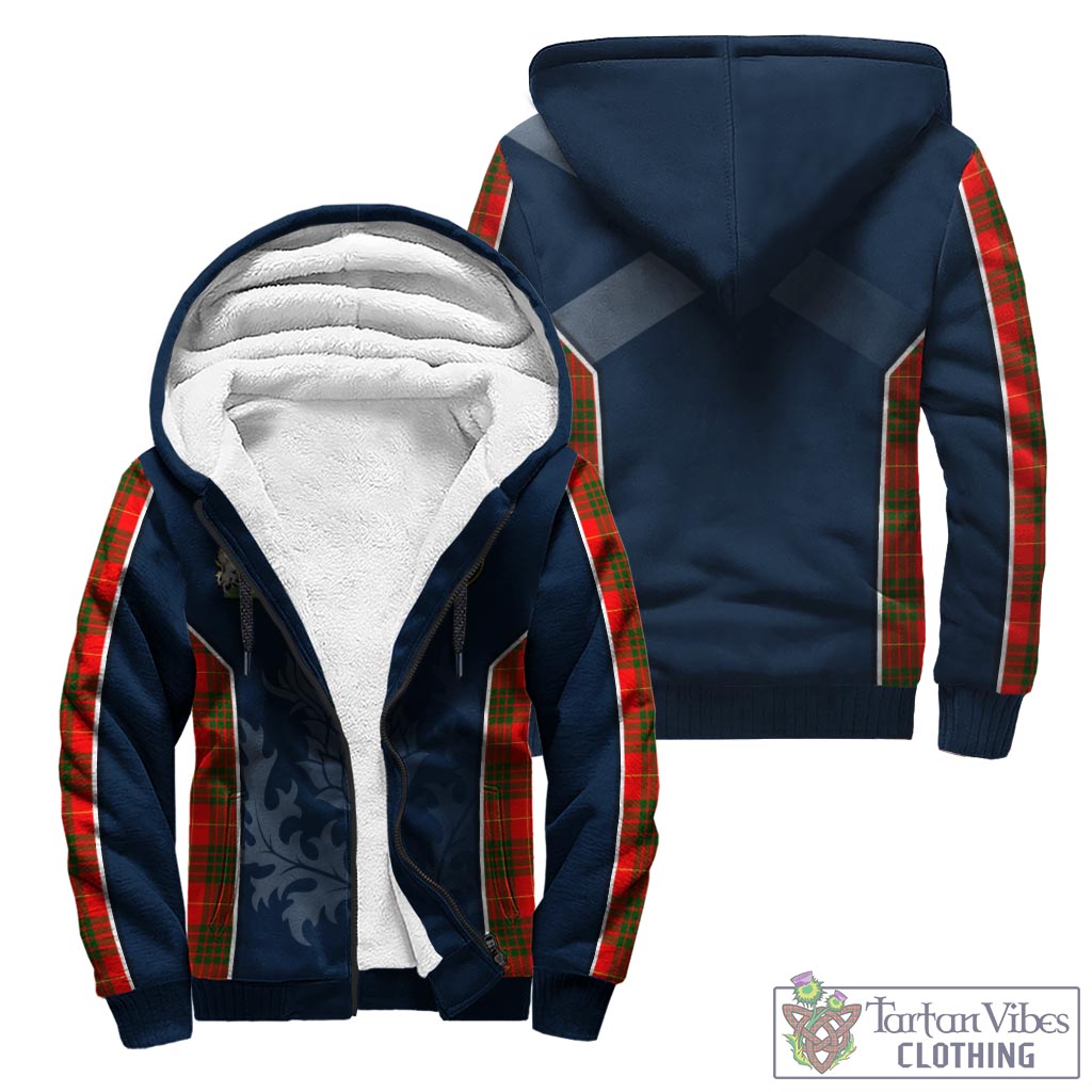 Tartan Vibes Clothing Cameron Modern Tartan Sherpa Hoodie with Family Crest and Scottish Thistle Vibes Sport Style