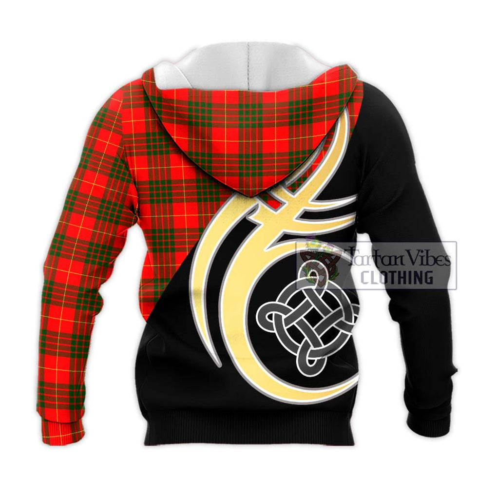 Cameron Modern Tartan Knitted Hoodie with Family Crest and Celtic Symbol Style - Tartan Vibes Clothing