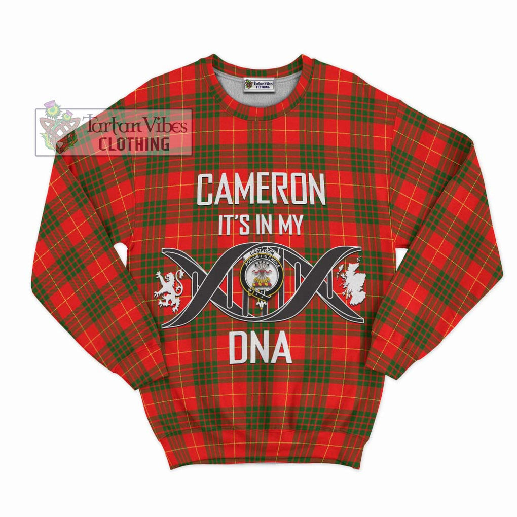 Cameron Modern Tartan Sweatshirt with Family Crest DNA In Me Style - Tartanvibesclothing Shop