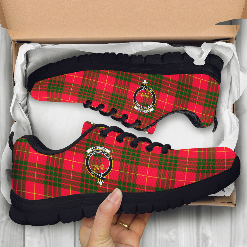 Cameron Modern Tartan Sneakers with Family Crest - Tartan Vibes Clothing