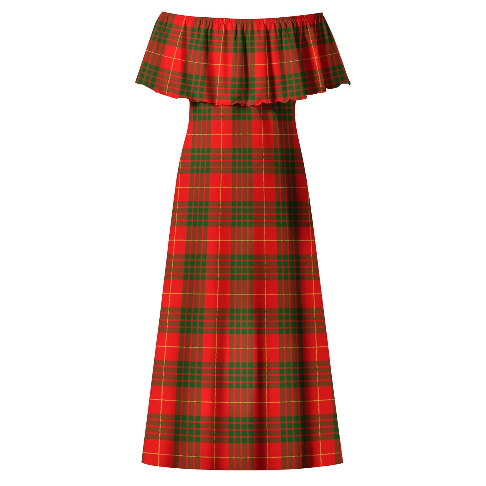 Cameron Modern Tartan Off Shoulder Long Dress - Tartanvibesclothing