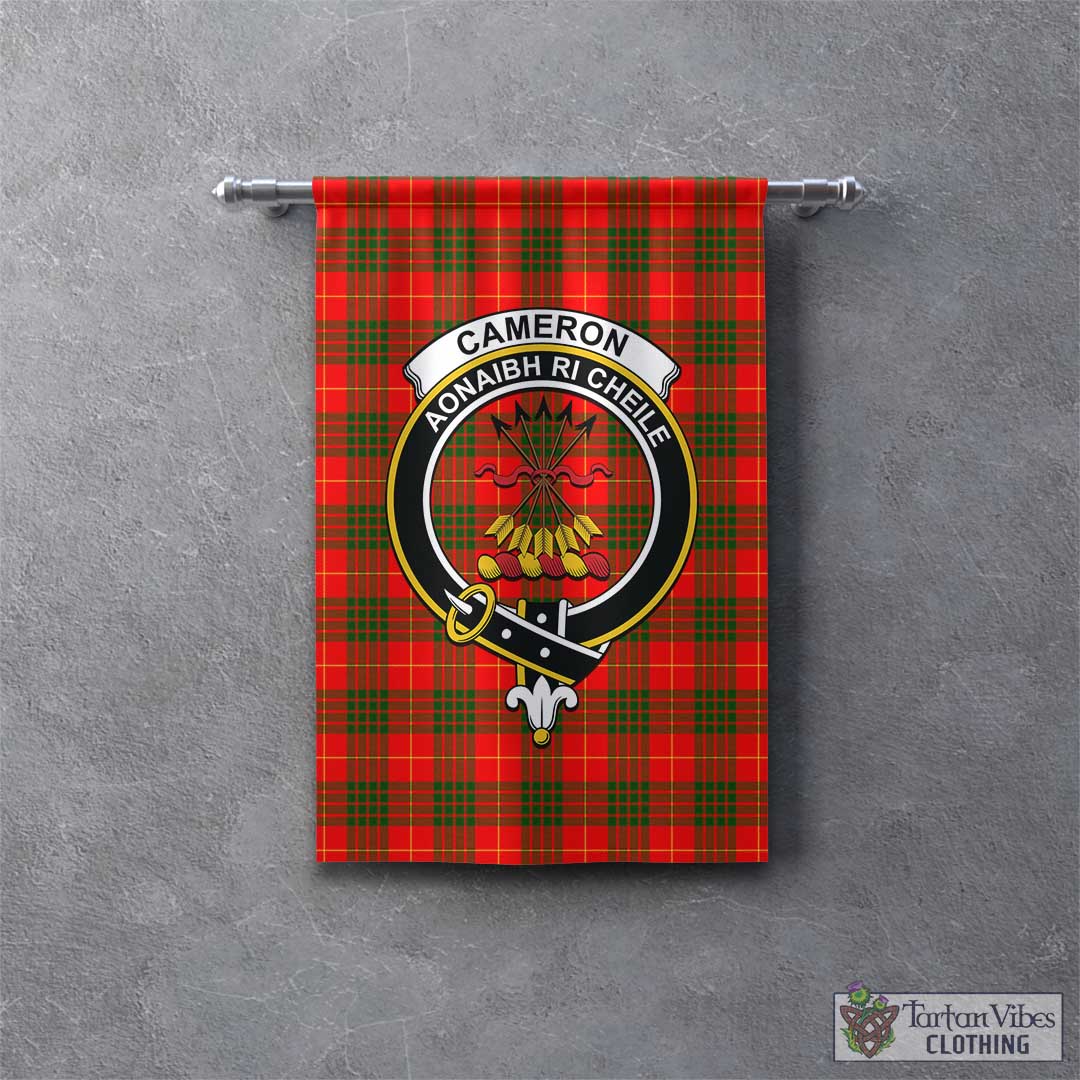 Tartan Vibes Clothing Cameron Modern Tartan Gonfalon, Tartan Banner with Family Crest