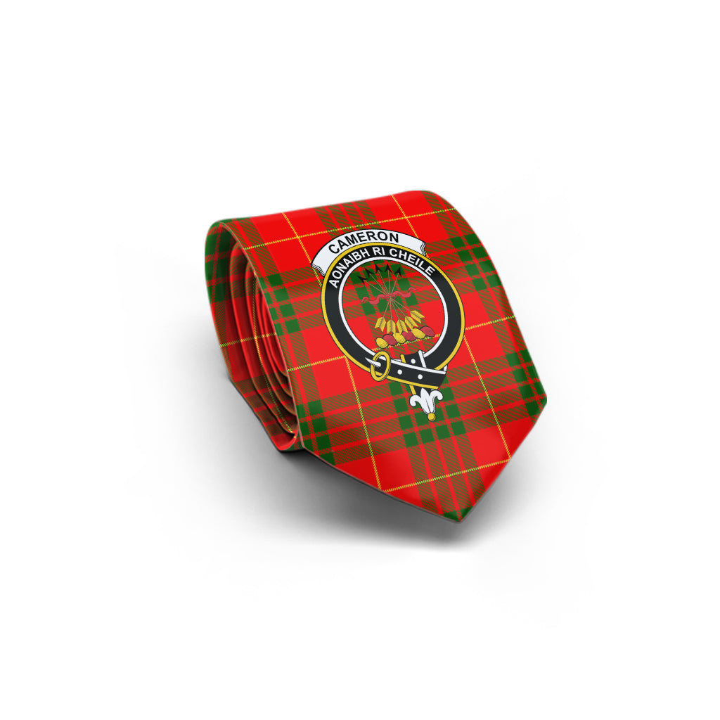 Cameron Modern Tartan Classic Necktie with Family Crest - Tartan Vibes Clothing