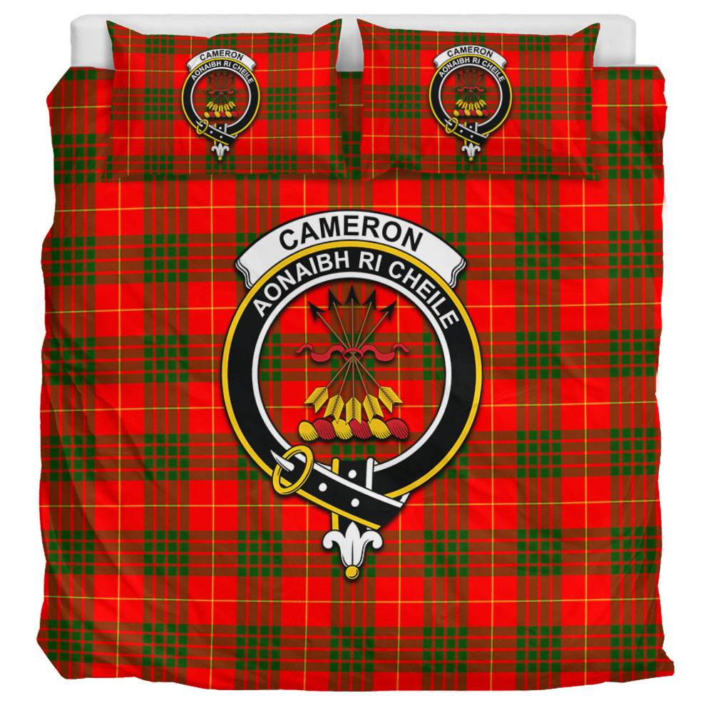 Cameron Modern Tartan Bedding Set with Family Crest UK Bedding Set UK Super King 104*94 inch - Tartan Vibes Clothing