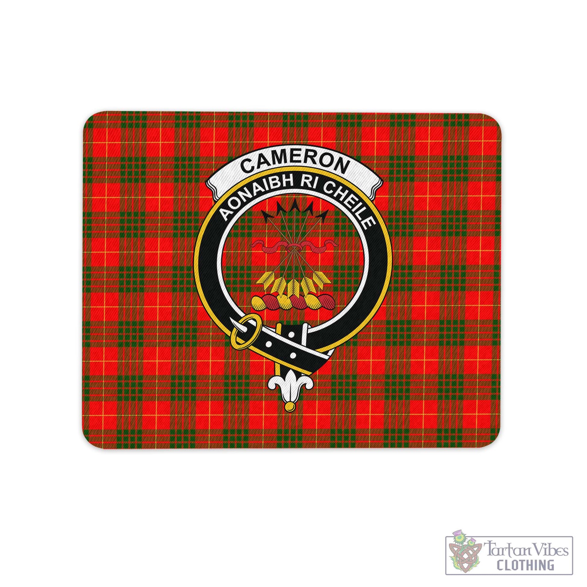 Tartan Vibes Clothing Cameron Modern Tartan Mouse Pad with Family Crest