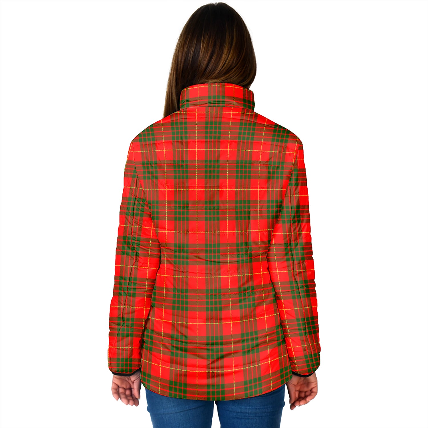 Cameron Modern Tartan Padded Jacket with Family Crest - Tartan Vibes Clothing