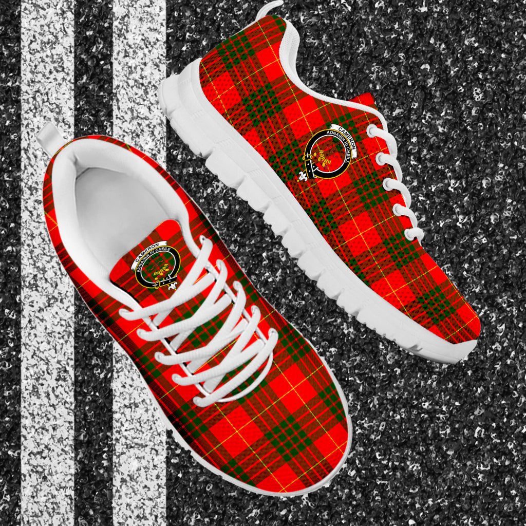 Cameron Modern Tartan Sneakers with Family Crest - Tartan Vibes Clothing