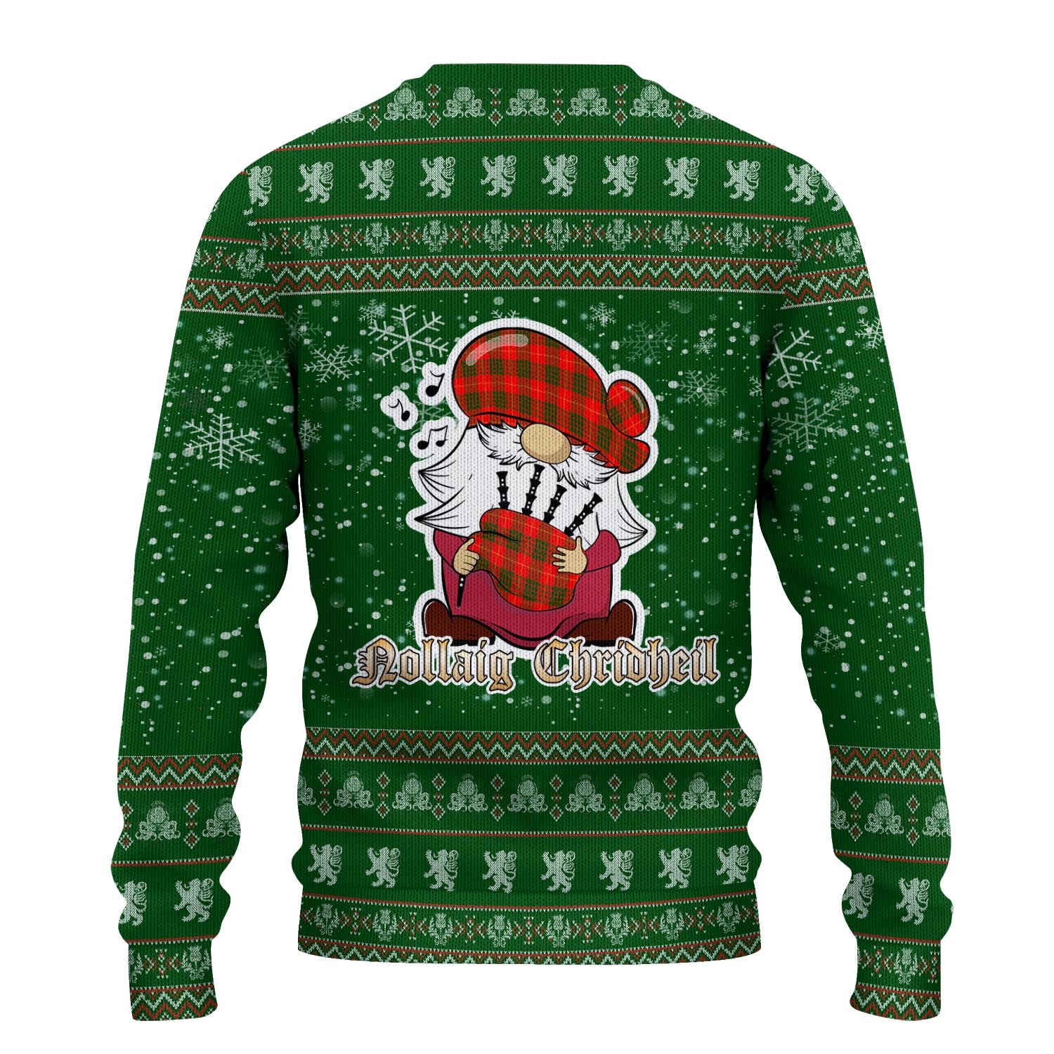 Cameron Modern Clan Christmas Family Knitted Sweater with Funny Gnome Playing Bagpipes - Tartanvibesclothing