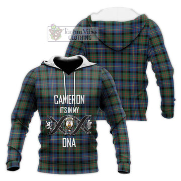 Cameron of Erracht Ancient Tartan Knitted Hoodie with Family Crest DNA In Me Style