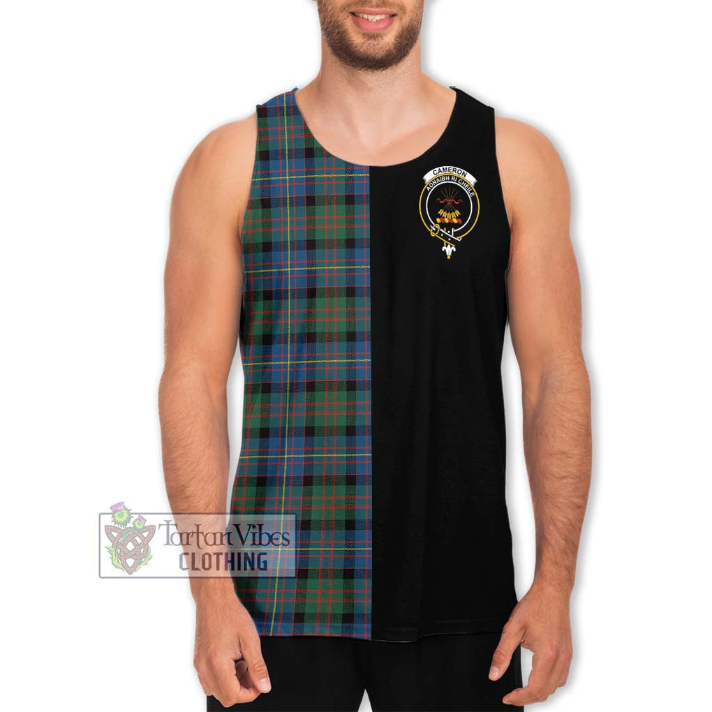 Cameron of Erracht Ancient Tartan Men's Tank Top with Family Crest and Half Of Me Style Men - Tartanvibesclothing Shop