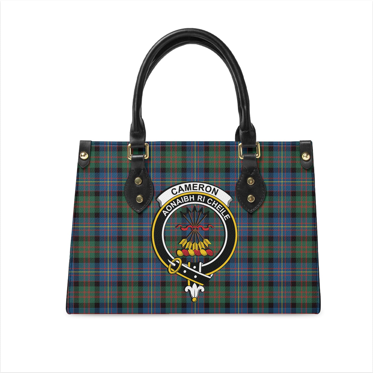 cameron-of-erracht-ancient-tartan-leather-bag-with-family-crest