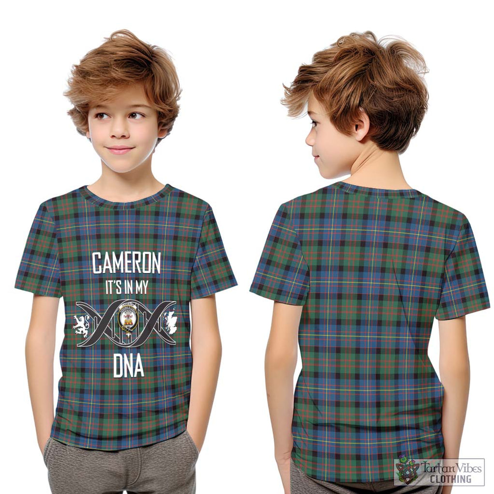 Cameron of Erracht Ancient Tartan Kid T-Shirt with Family Crest DNA In Me Style Youth XL Size14 - Tartanvibesclothing Shop