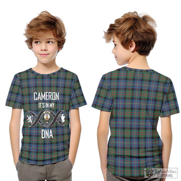 Cameron of Erracht Ancient Tartan Kid T-Shirt with Family Crest DNA In Me Style