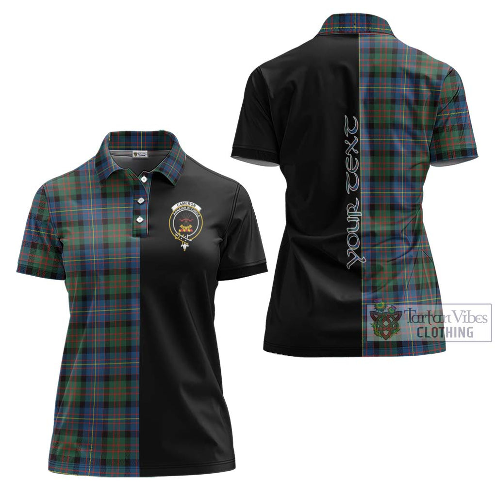 Cameron of Erracht Ancient Tartan Women's Polo Shirt with Family Crest and Half Of Me Style Women - Tartanvibesclothing Shop