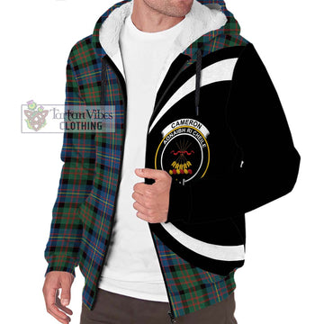 Cameron of Erracht Ancient Tartan Sherpa Hoodie with Family Crest Circle Style