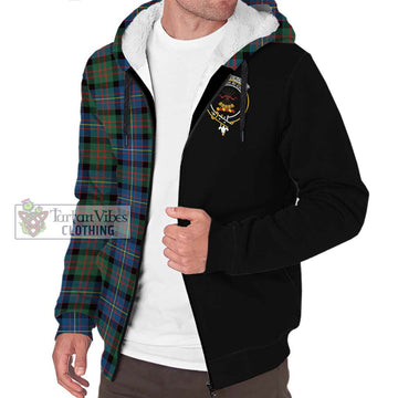 Cameron of Erracht Ancient Tartan Sherpa Hoodie with Family Crest and Half Of Me Style