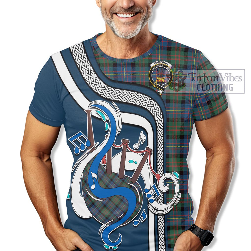 Cameron of Erracht Ancient Tartan T-Shirt with Epic Bagpipe Style Kid's Shirt - Tartanvibesclothing Shop