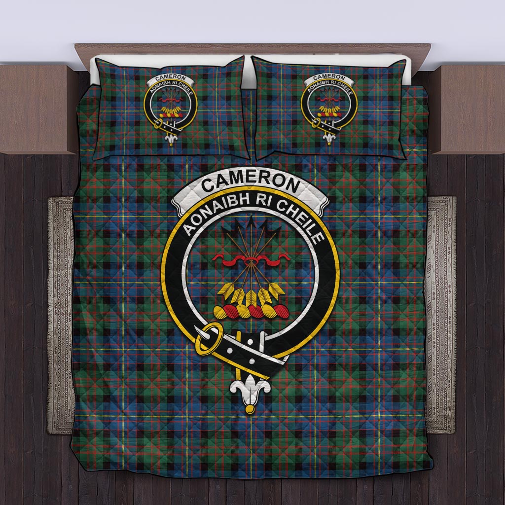 Cameron of Erracht Ancient Tartan Quilt Bed Set with Family Crest Twin - Tartan Vibes Clothing