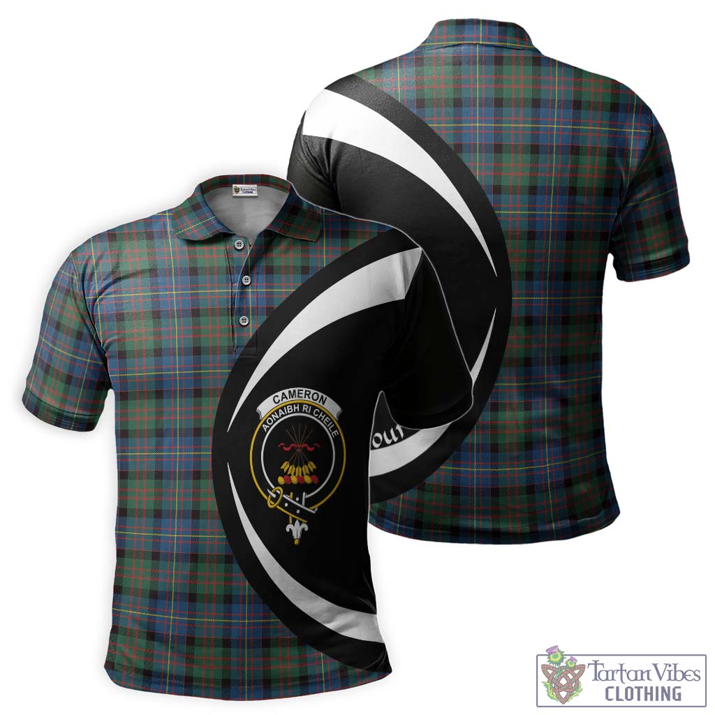 Cameron of Erracht Ancient Tartan Men's Polo Shirt with Family Crest Circle Style Kid - Tartan Vibes Clothing