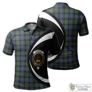 Cameron of Erracht Ancient Tartan Men's Polo Shirt with Family Crest Circle Style