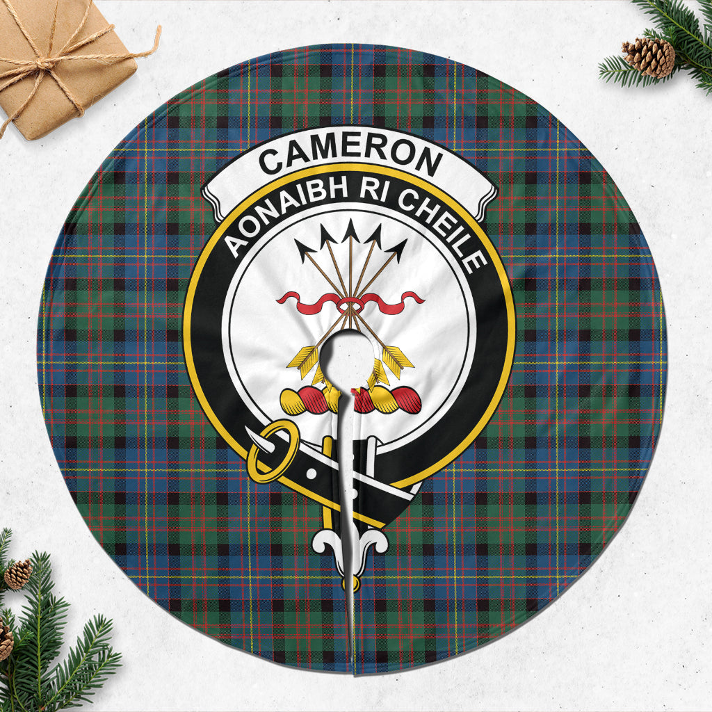 Cameron of Erracht Ancient Tartan Christmas Tree Skirt with Family Crest - Tartanvibesclothing