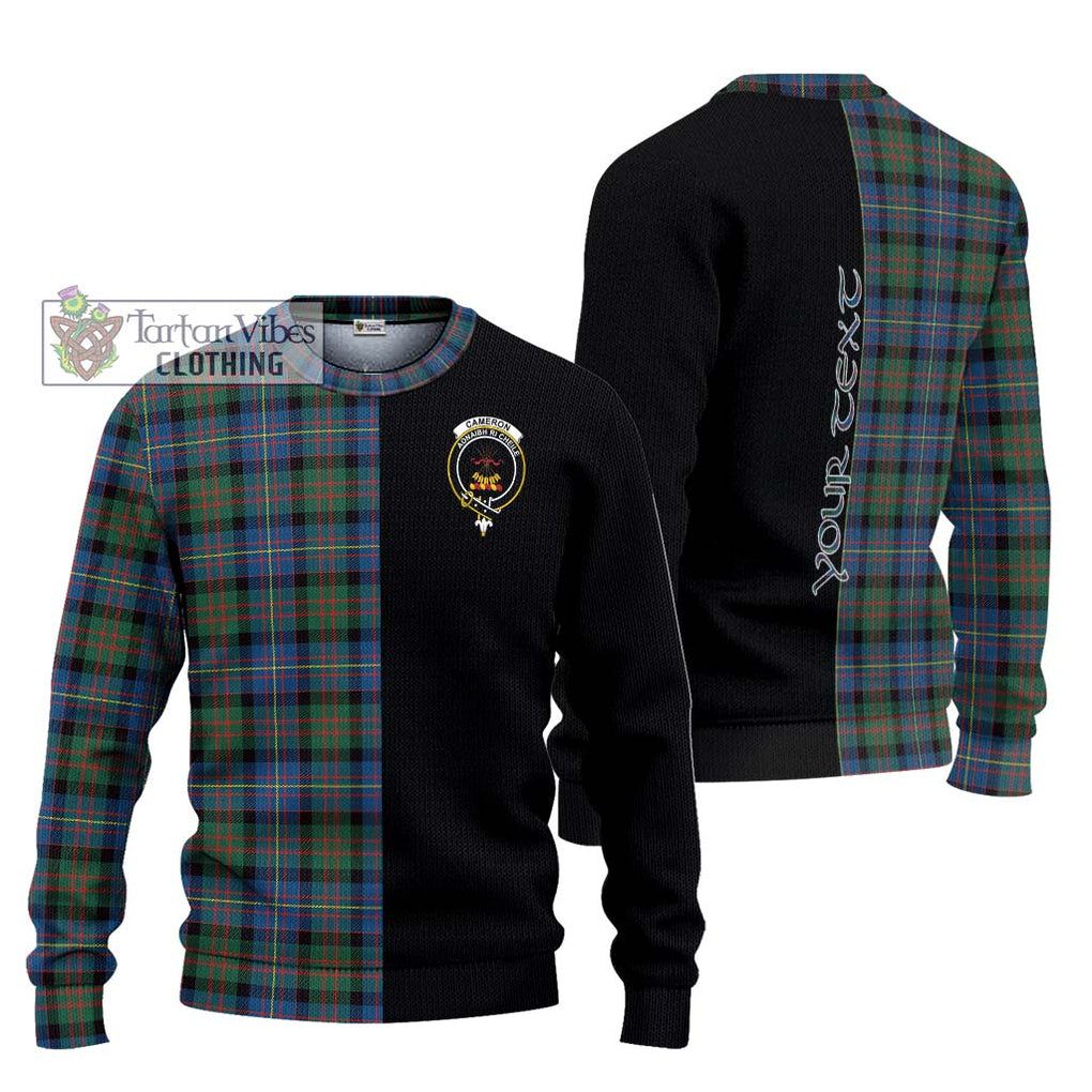 Cameron of Erracht Ancient Tartan Knitted Sweater with Family Crest and Half Of Me Style Unisex - Tartanvibesclothing Shop