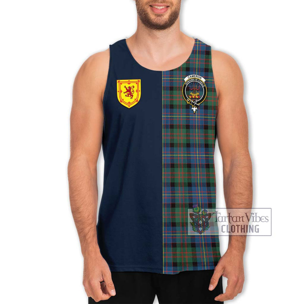 Tartan Vibes Clothing Cameron of Erracht Ancient Tartan Men's Tank Top with Scottish Lion Royal Arm Half Style