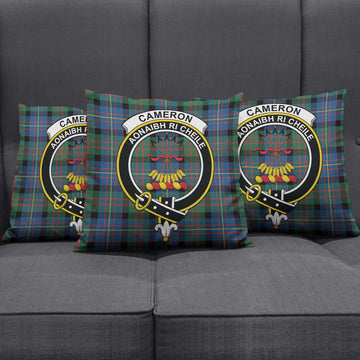 Cameron of Erracht Ancient Tartan Pillow Cover with Family Crest