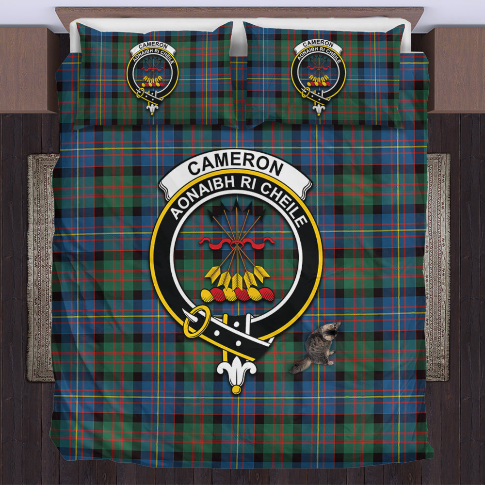 Cameron of Erracht Ancient Tartan Bedding Set with Family Crest US Bedding Set - Tartan Vibes Clothing