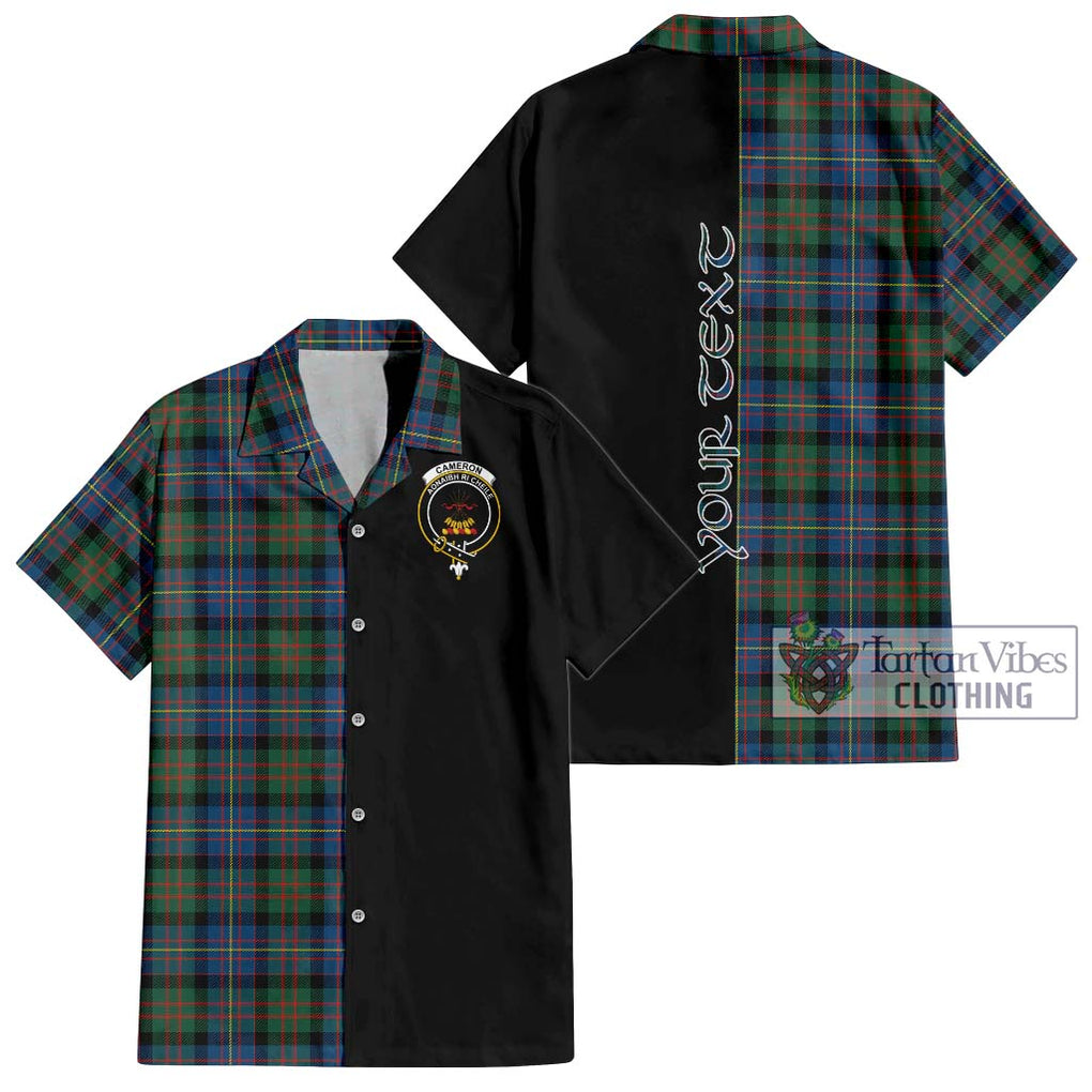 Cameron of Erracht Ancient Tartan Short Sleeve Button Shirt with Family Crest and Half Of Me Style Kid - Tartanvibesclothing Shop