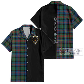 Cameron of Erracht Ancient Tartan Short Sleeve Button Shirt with Family Crest and Half Of Me Style