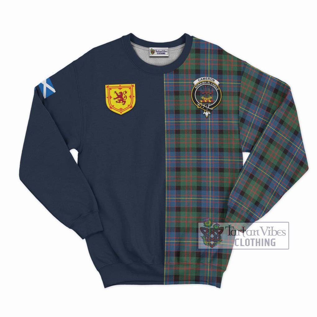 Tartan Vibes Clothing Cameron of Erracht Ancient Tartan Sweatshirt with Scottish Lion Royal Arm Half Style