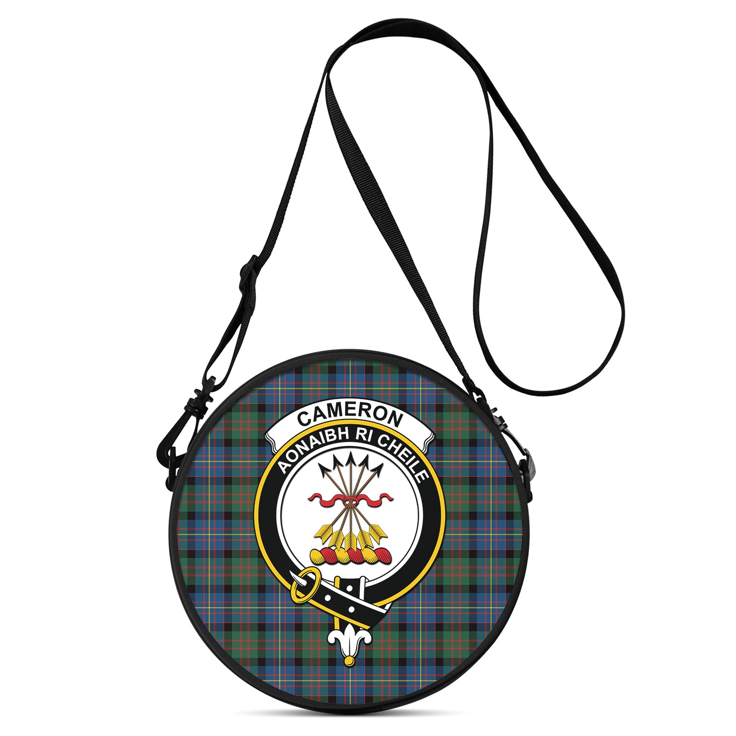 cameron-of-erracht-ancient-tartan-round-satchel-bags-with-family-crest