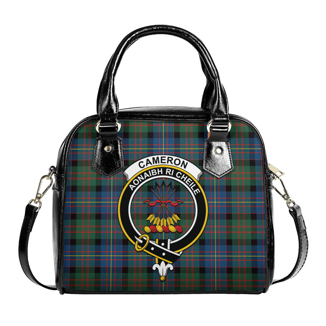 Cameron of Erracht Ancient Tartan Shoulder Handbags with Family Crest One Size 6*25*22 cm - Tartanvibesclothing