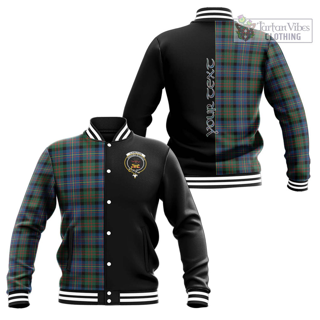 Cameron of Erracht Ancient Tartan Baseball Jacket with Family Crest and Half Of Me Style Unisex - Tartanvibesclothing Shop