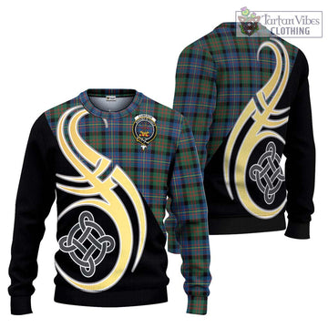 Cameron of Erracht Ancient Tartan Ugly Sweater with Family Crest and Celtic Symbol Style