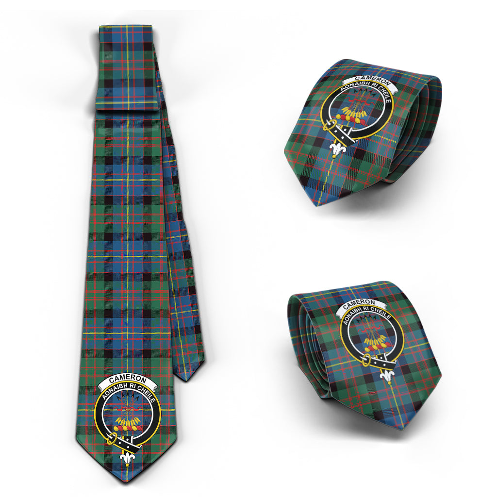 Cameron of Erracht Ancient Tartan Classic Necktie with Family Crest Necktie One Size - Tartan Vibes Clothing