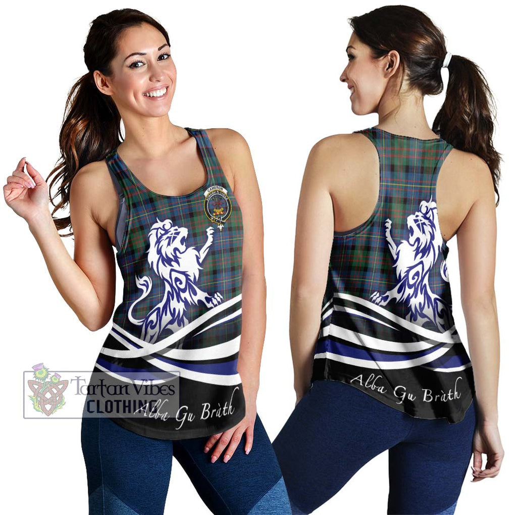 Cameron of Erracht Ancient Tartan Women's Racerback Tanks with Alba Gu Brath Regal Lion Emblem 4XL - Tartanvibesclothing Shop