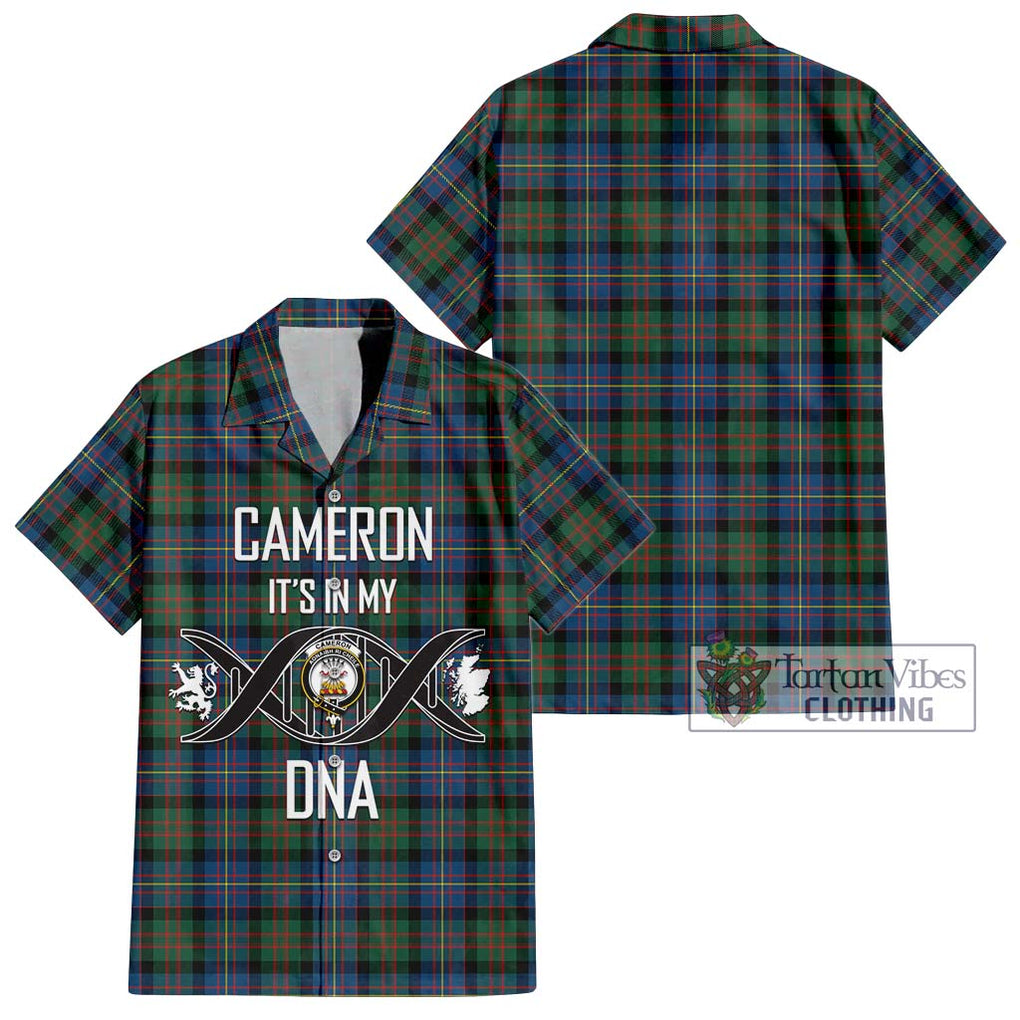 Cameron of Erracht Ancient Tartan Short Sleeve Button Shirt with Family Crest DNA In Me Style Kid - Tartanvibesclothing Shop