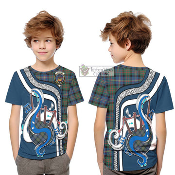 Cameron of Erracht Ancient Tartan Kid T-Shirt with Epic Bagpipe Style