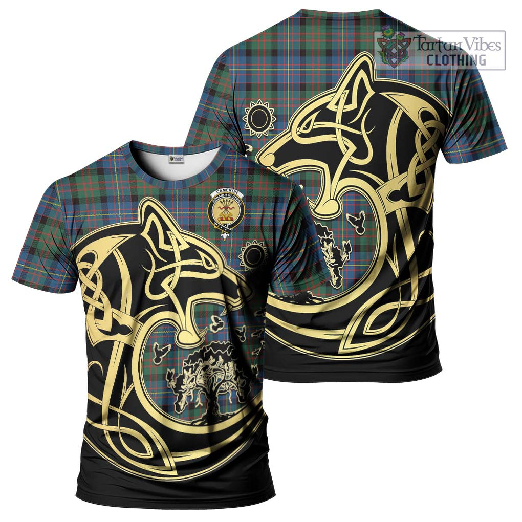 Cameron of Erracht Ancient Tartan T-Shirt with Family Crest Celtic Wolf Style Kid's Shirt - Tartan Vibes Clothing