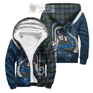 Cameron of Erracht Ancient Tartan Sherpa Hoodie with Epic Bagpipe Style