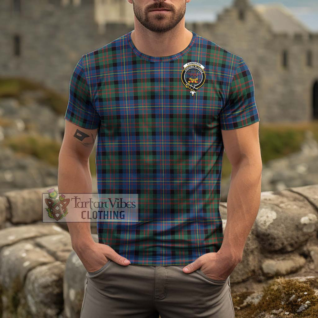 Cameron of Erracht Ancient Tartan Cotton T-Shirt with Family Crest Men's Shirt - Tartanvibesclothing Shop