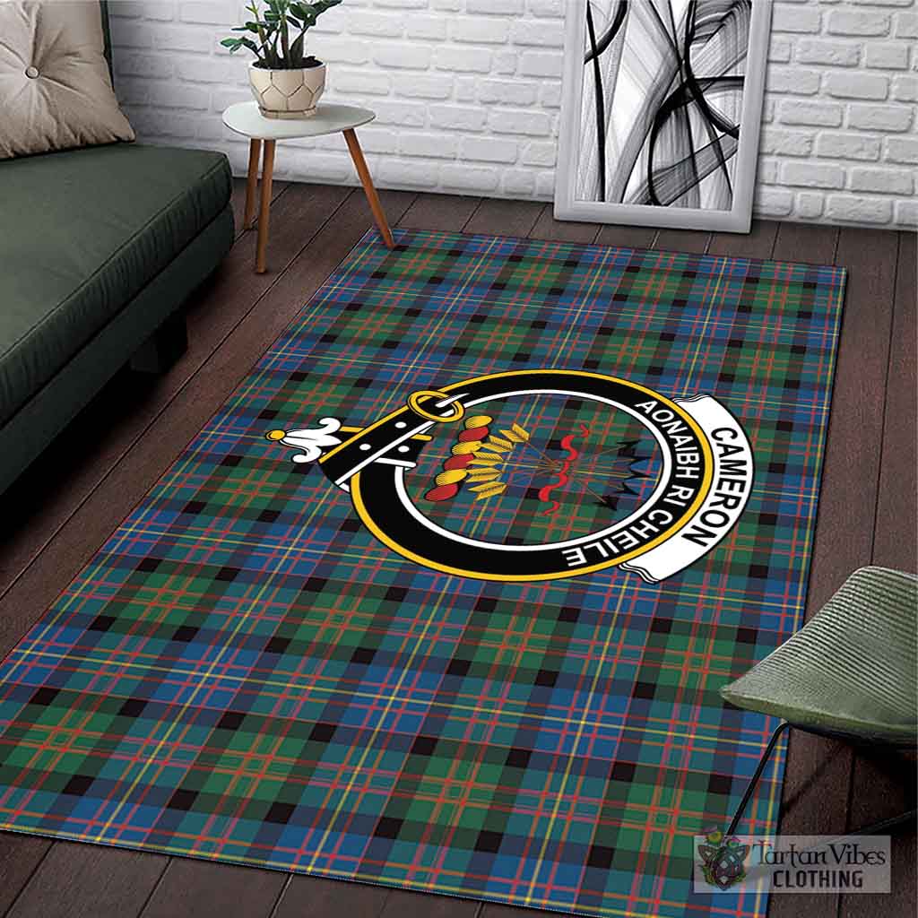 Tartan Vibes Clothing Cameron of Erracht Ancient Tartan Area Rug with Family Crest