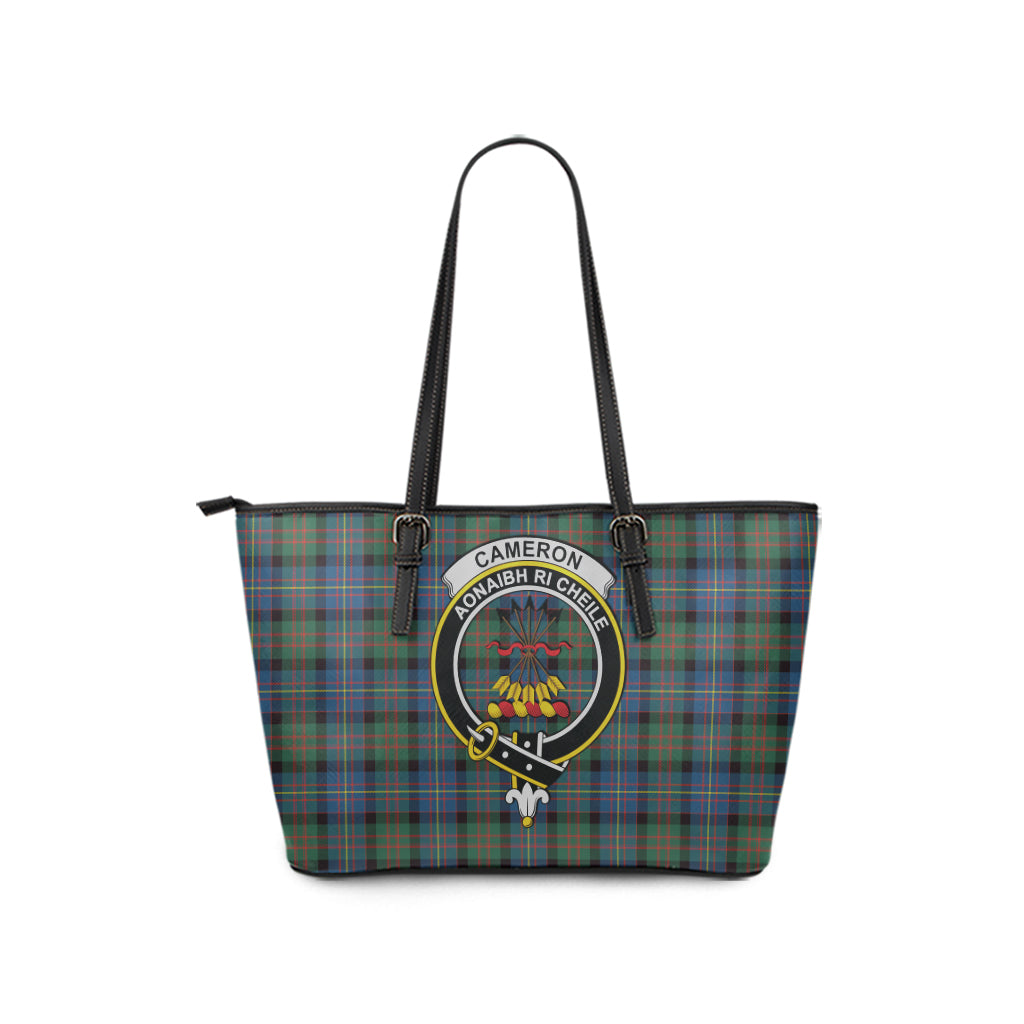 cameron-of-erracht-ancient-tartan-leather-tote-bag-with-family-crest