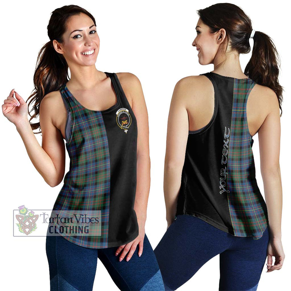 Cameron of Erracht Ancient Tartan Women's Racerback Tanks with Family Crest and Half Of Me Style 4XL - Tartanvibesclothing Shop