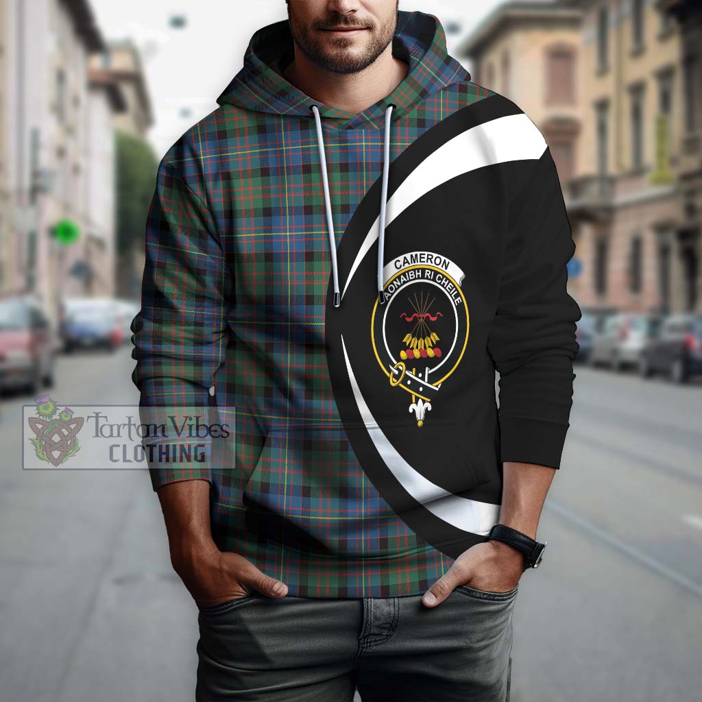 Tartan Vibes Clothing Cameron of Erracht Ancient Tartan Hoodie with Family Crest Circle Style