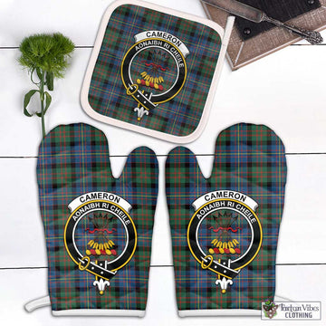 Cameron of Erracht Ancient Tartan Combo Oven Mitt & Pot-Holder with Family Crest