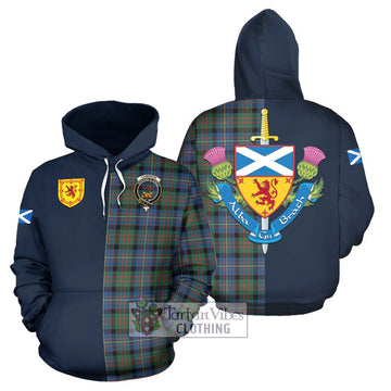 Cameron of Erracht Ancient Tartan Hoodie Alba with Scottish Lion Royal Arm Half Style